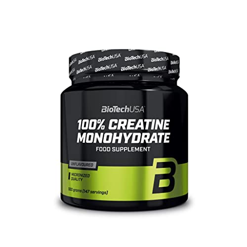 Biotechusa 100% Creatine Monohydrate | Creatina Di Grado Farmaceutico | Micronizzata | Vegan | Senza Glutine, Confezione Classica A Contenitore In Pla