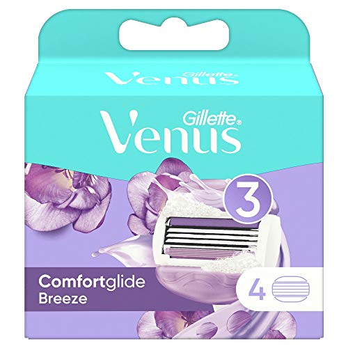 Gillette Venus Comfortglide Breeze Lamette Di Ricambio Per Rasoio Donna, Confezione Da 4 Ricambi Con 3 Lame, Design Performante, Pelle Protetta