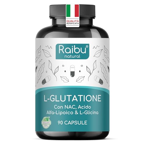 Glutatione Forte Ridotto - L-Glutatione Con Nac, Acido Alfa-Lipoico & L-Glicina - Antiossidante, Bioattivo, Ottenuto Per Fermentazione - 250 Mg Per Ca