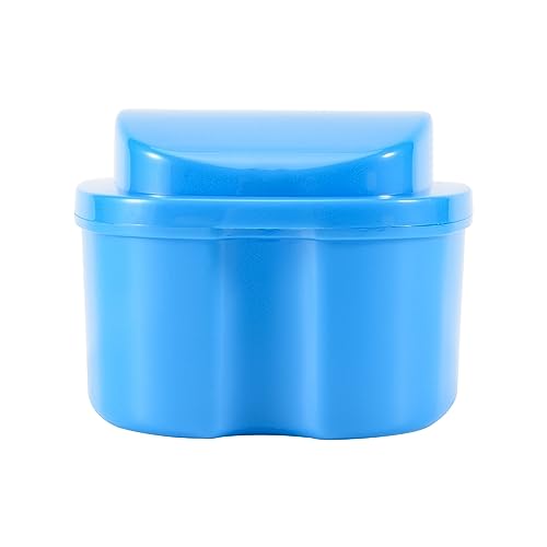 Xiniy Per Protesi Dentaria Blu, Coppa Per Protesi Con Filtro, Scatola Da Bagno Per Dentiera Scatola Di Immagazzinaggio Di Denti Finti Con Supporto Per