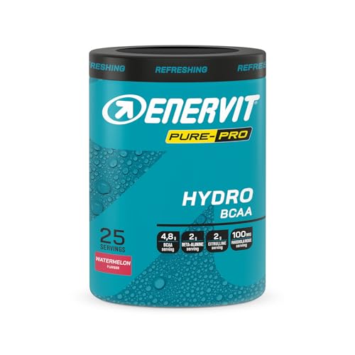 Enervit Pure-Pro Instant Drink Bcaa 2:1:1 Gusto Anguria, Integratore In Polvere Di Aminoacidi, Con Beta-Alanina, L-Citrullina, Rhodiola Rosea, Support