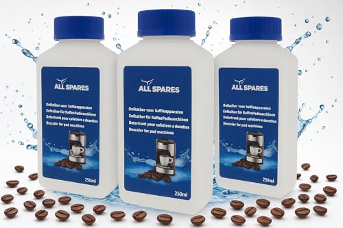 Allspares Decalcificante Liquido Per Macchine Da Caffè Adatto Per Philips & Senseo Ca6520/00, Ca6521/00, 3 X 250 Ml
