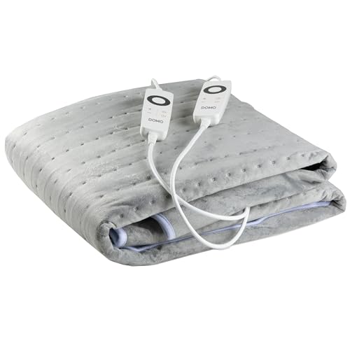 Chauffe-Lit Électrique 1 Personne Domo - 6 Niveaux De Chaleur - Favorise La Relaxation - Molleton De Flanelle - 150X80 Cm - Gri