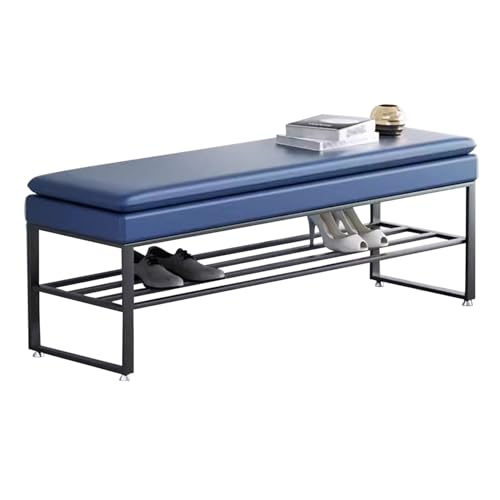 Dgdhhsfjdj Panca Portascarpe A 2 Ripiani Con Seduta Imbottita In Similpelle, Gambe In Metallo - Elegante Contenitore Per Scarpe Per Ingresso, Corridoi