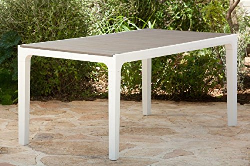 Salone-Negozio-Online Tavolo Harmony Resina Cm.160X90X74H Bianco/Tortora Arredo Esterno