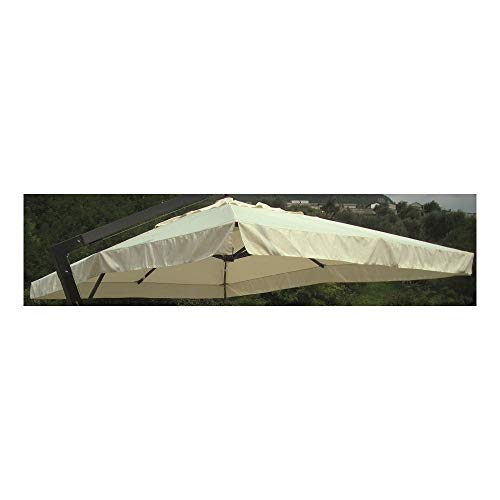 Milanihome Telo Di Ricambio Sostitutivo Beige 3 X 3 Per Ombrellone A Palo Laterale Per Esterno Giardino
