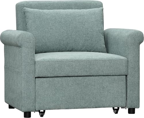 Dechome - Poltrona Letto Singolo Con Schienale Regolabile In 4 Posizioni E Seduta Imbottita 96X84.5X87.5 Cm Colore Verde