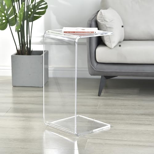 Dgdhhsfjdj Tavolino Da Divano A Forma Di C Con Ripiani Aperti. Elegante Tavolino Da Caffè A Doppia Funzione E Comodino Decorativo.