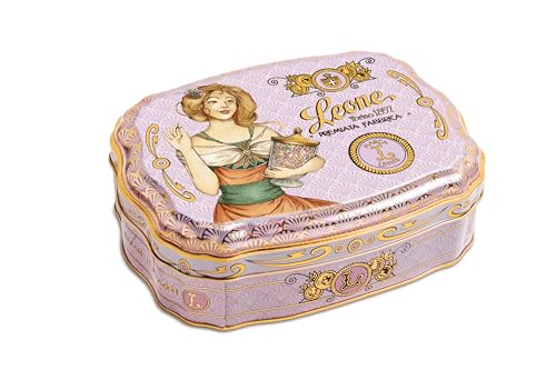 Leone Dal 1857 - Latta Gelatine Liberty Viola - Gelatine Di Frutta - Caramelle Leone Vegane E Senza Glutine - Latta Regalo Da 200Gr