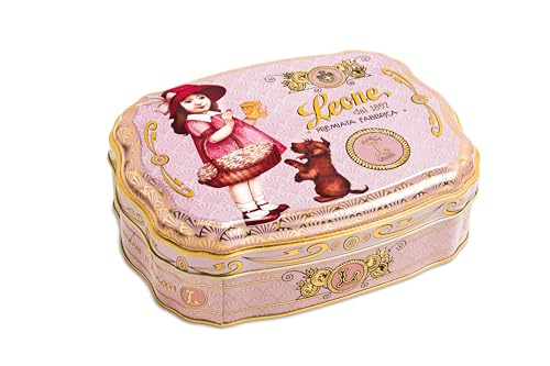 Leone Dal 1857 - Latta Gelatine Liberty Rosa - Gelatine Di Frutta - Caramelle Leone Vegane E Senza Glutine - Latta Regalo Da 200Gr