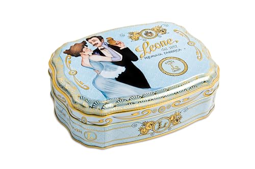 Leone Dal 1857 - Latta Gelatine Liberty Azzurra - Gelatine Di Frutta - Caramelle Leone Vegane E Senza Glutine - Latta Regalo Da 200Gr