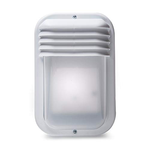 Famatel 4416G 4416-G - Applique Per Illuminazione Esterna Ip44 Attacco E-27, Resistente All'Umidità E Alle Intemperie, Colore: Bianco