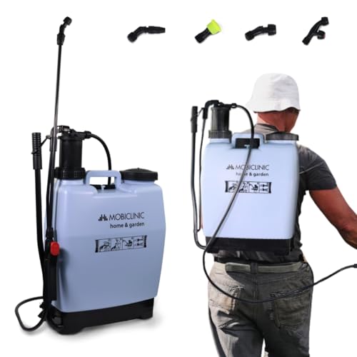 Mobiclinic®, Pompa A Pressione Manuale, Fumibug, Capacità 16L, Giardinaggio, Pressione Con Pompa, 4 Ugelli Regolabili, Leggero, Irrigazione, Controllo