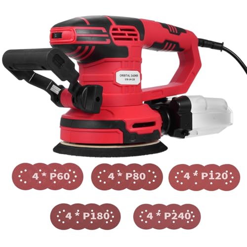 Levigatrice Orbitale Da 450 W 6 Velocità Variabili Levigatrice Orbitale Casuale A Doppia Impugnatura Levigatrice Elettrica Da 6 Pollici 3,5 A Con 20 P