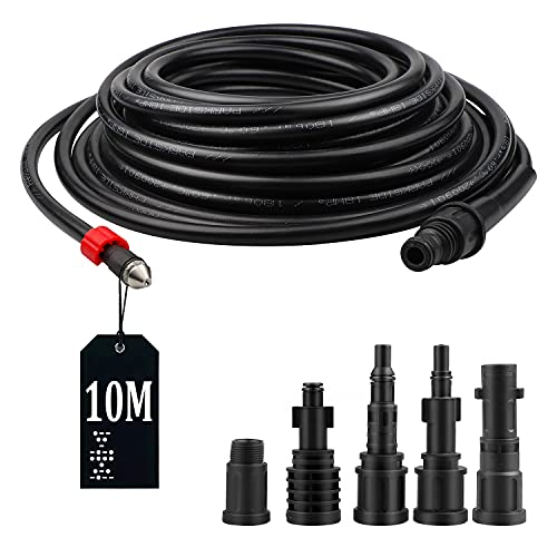 Swawis Sonda Sturatubi Per Idropulitrice 10M 180Bar Tubo Idropulitrice Con 5 Adattatori Compatibile Con Bosch Kärcher K2-K7 Lavor Interpump Idropulitr
