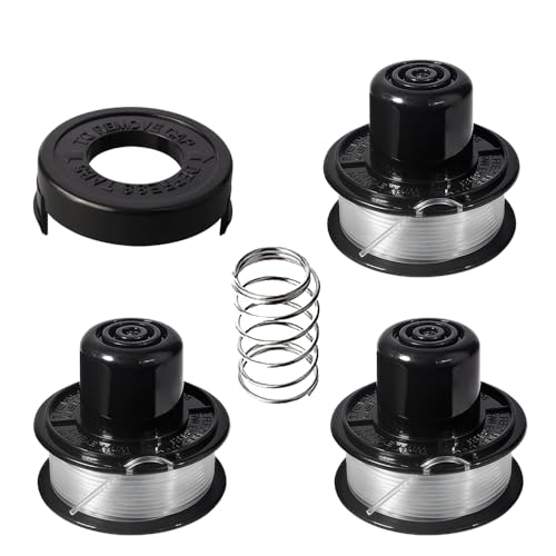 Bobine Tagliaerba,Bobina Di Filo Di Ricambio,Adatto Per Black + Dec Tondeuse Gl250, Gl310, Gl360,(3 Bobine + 1 Pezzi Copri Bobina+ 1 Molla)