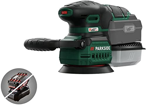 Kompernass Parkside Cordless, Levigatrice Orbitale 20 V, Compact Grinder Con Guida Confortevole E Maniglie Ergonomiche, Attrezzatura Per Levigatura. C