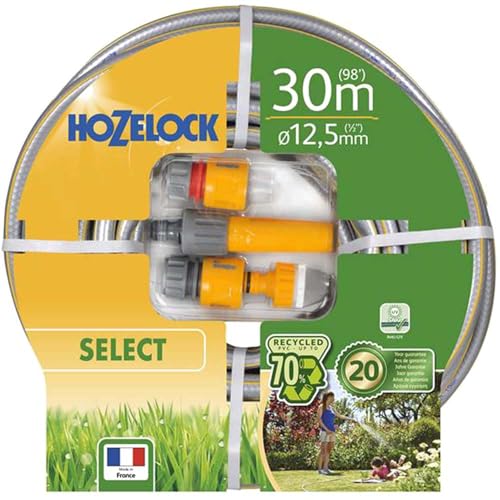 Hozelock Select Hose 100-100-752 - Set Di Tubi Flessibili Da Giardino, 12,5 Mm X 30 M, Colore: Grigio
