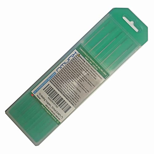Kunwu Tig - Elettrodo Di Tungsteno Per Saldatura Pure Rod (Verde, Wp) Confezione Da 1,0 Mm X 175 Mm X 5 (0,1 X 7 Pollici)