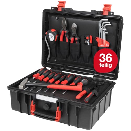 Wiha 45256 Handwerker Werkzeugset Im Koffer, Staubdicht, Wasserdicht 46Teilig (45256)