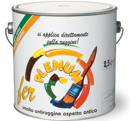 Italchimica - Smalto Antiruggine Antichizzato Fer Plenum Laiv Colore Marrone Raffaello 0,750 Lt.