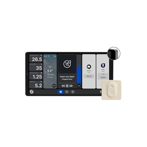 Shelly Wall Display X2 Argento + Blu H&T Avorio (Bundle), Pannello Di Controllo Smart Wi-Fi Per Casa, Termostato, Relè Integrato Da 5A, Necessario Con