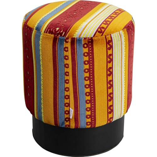 Kare Sgabello Di Design Cherry Very British, Colorato E Nero, 36 Cm Di Diametro, Realizzato A Mano, Portata Massima 110 Kg, Sgabello Per Tavolo Da Toe