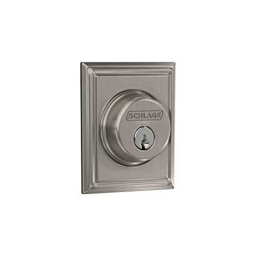 Schlage B60 N Add 619 Addison Single Cylinder Deadbolt, Nickel Satinato