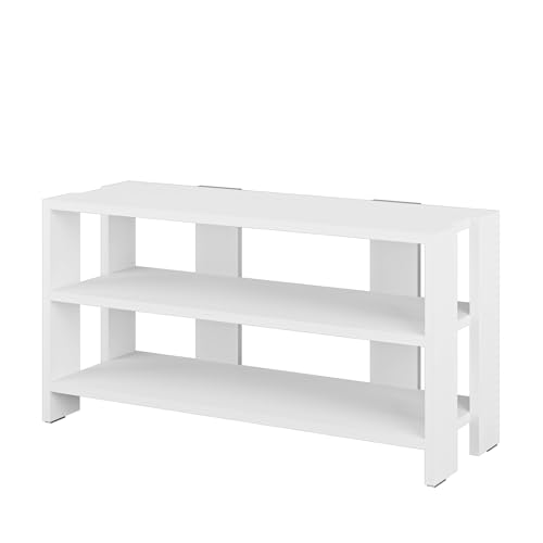 Banco Zapatero Con 2 Estantes. Color Blanco. (Alto 44 Cm/Ancho 84 Cm/Fondo 30 Cm)