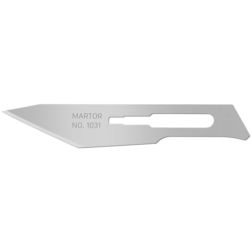Martor 10 X Lama Scalpello, Lame Di Ricambio Per Coltelli Grafici, Cutter, Sbavatore, 7,5 Mm, Affilata, Uso Singolo, Nr. 1031