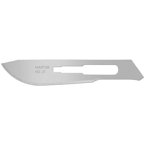 Martor 10 X Lama Scalpello, Lame Di Ricambio Per Coltelli Grafici, Cutter, 9,7 Mm, Affilate, Uso Singolo, Nr. 21