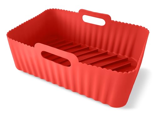 Guardini, Stampo Rettangolare Con Manici 15X22 Cm, Ideale Per Friggitrice Ad Aria, Silicone Alimentare, Rosso, Linea Air Fryer