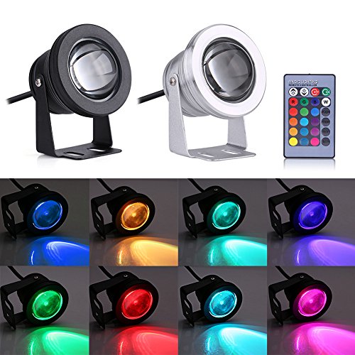 Diyeeni Lampada Subacquea 12V 10W, Multi Luci A Led Rgb Illuminazione A Led Impermeabile Per Stagno Da Giardino, Luci Subacquee Che Cambiano Colore(Ne