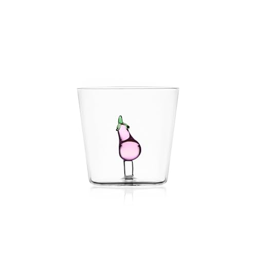Ichendorf Milano Tumbler Melanzana, Collezione Vegetables, 35 Cl, Vetro Borosilicato, Fatto A Mano