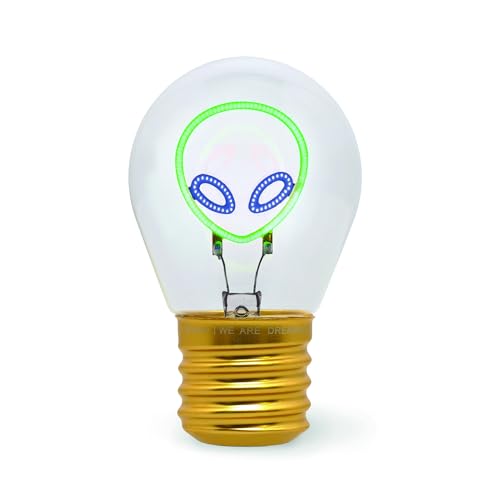 Legami - Lampada Da Tavolo A Forma Di Lampadina, Ricaricabile Con Cavo Usb, Senza Fili, Bulb Fiction, Tema Alien, 6.8 X 10.3 Cm