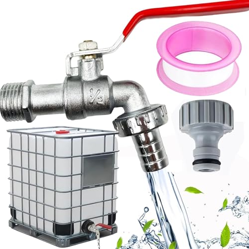 Hufhnwso Serbatoio Acqua Piovana 1/2 Da 1000 Litri, Serbatoio Dell'Acqua Da 1000 L, Rubinetto Ibc