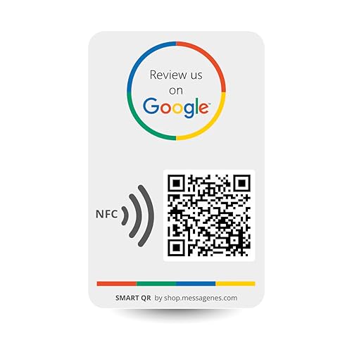 Adesivo Riutilizzabile Per Google Recensioni - 1 Sticker - Adesivo Qr & Tap - Recensiscici Per Google - Iphone&Android - Aumenta Le Tue Recensioni - C