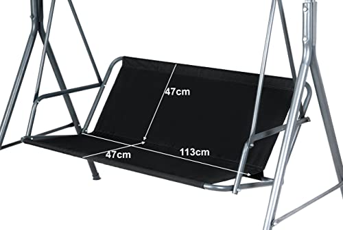 Copertura Di Ricambio Per Dondolo Da Giardino, Colore Nero, Per Dondolo Da Giardino (113 X 47 X 47 Cm, Nero)