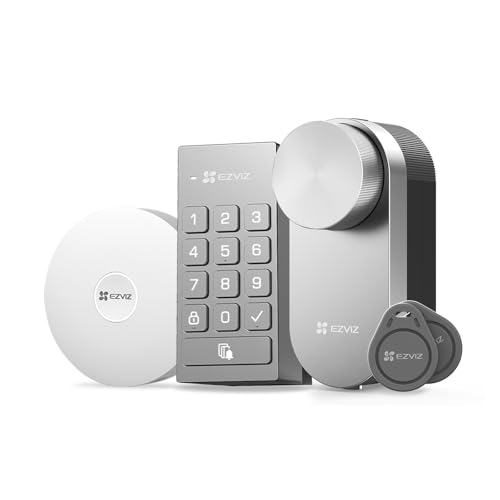 Ezviz Wifi Smart Lock, Serratura Smart Con Tastiera Multifunzione E Gateway, Serratura Elettronica Con Accesso Remoto E Bluetooth, Sblocco Senza Chiav