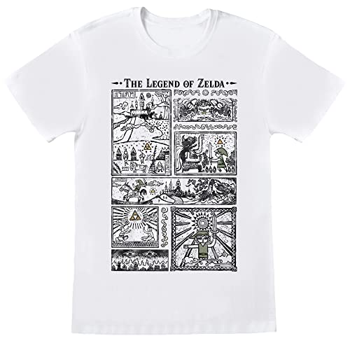The Legend Of Zelda Drawings Uomo T-Shirt Bianco L 100% Cotone Regular