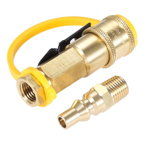 Mtsooning 1/4 Quick Connect Kit Valvola Di Chiusura & Full Flow Spina Maschio Per Gas Propano