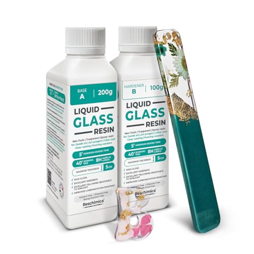 Resina Epossidica Trasparente, Effetto Vetro - Perfetta Per Bricolage, Gioielli E Modellismo. Colorabile E Facile Da Usare - Liquid Glass Resin (300 G