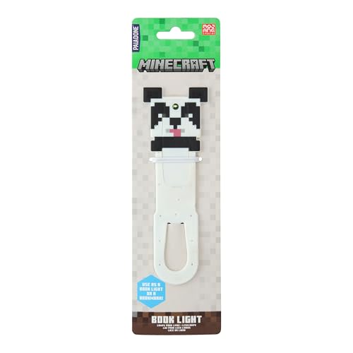 Paladone, Luce Da Lettura A Led E Segnalibro Con Clip Panda Di Minecraft, Regali Per Videogiocatori Con Licenza Ufficiale, Per Fan Cultura Pop, Bambin