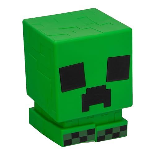 Paladone, Squishyglo, Lampada In Silicone Creeper Di Minecraft, Lampada Gaming Senza Fili E Ricaricabile Con Licenza Ufficiale, Per Bambini E Ragazzi,