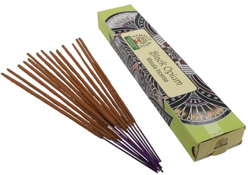 Ancient Wisdom Incenso Namaste Mandala Masala - Tradizionale Indiano Agarbathi - Fatto A Mano - 1 Scatola (Opio Nero)