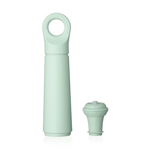 Vacu Vin Pompa Vino Loop - Tappo Sottovuoto Per Bottiglie Di Vino - 1 Pompa 1 Tappo In Materiale Riciclato Al 98% - Jade
