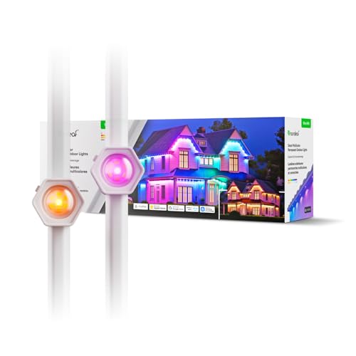 Nanoleaf Smart Rgbicw Outdoor Wall Lights Starter Pack (15 M), Multicolore E Bianco Caldo/Freddo, App Wi-Fi Per Scene Personalizzate, Controllo Vocale
