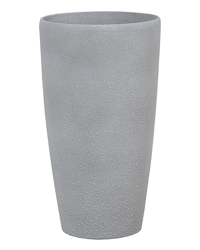 Vaso Per Piante In Simil Pietra Grigio Alto E Moderno 58 X Ø 31 Cm