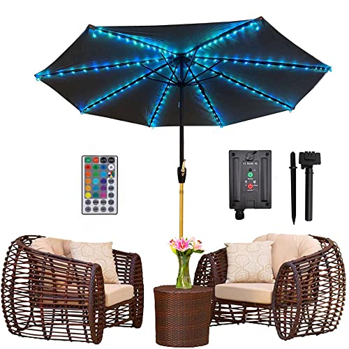 Patio Umbrella Lights, Solar String Lights, 104 Led Waterproof Solar Umbrella Lights With Remote Control For Patio Umbrellas Camping Tents
