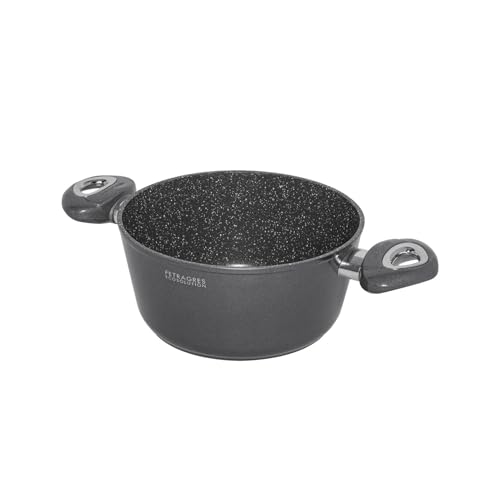 Aeternum, Petragres Ecosolution, Casseruola Antiaderente, Diametro 24 Cm, Full Induction, Adatto All'Induzione, Rivestimento Pfas Free, Grigio Scuro